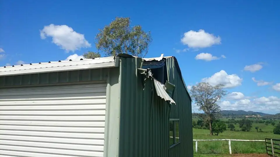 Damaged Shed Frame & Sheet Metal - Gympie Stump Grinding